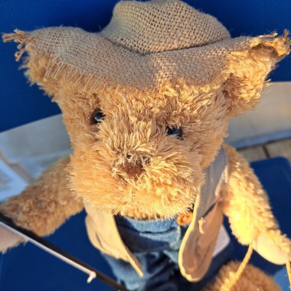 BURTON AND BURTON GONE FISHING BEAR VINTAGE 13" LIGHT BROWN MAN CAVE COLLECTIBLE - Picture 3 of 5